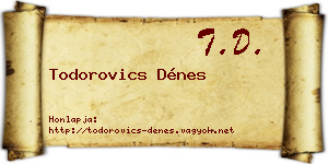 Todorovics Dénes névjegykártya