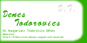denes todorovics business card